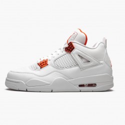 Nike Air Jordan 4 Retro "Metallic Orange" Dame/Herre CT8527 118 Hvid/Team Orange-Metallic Sil 