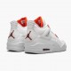 Nike Air Jordan 4 Retro Metallic Orange Dame/Herre CT8527 118 Hvid/Team Orange-Metallic Sil