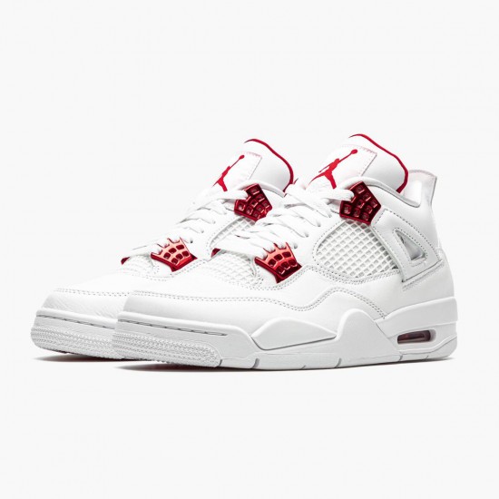 Nike Air Jordan 4 Retro Metallic Red Dame/Herre CT8527 112 Hvid/Metallic Silver-Univers