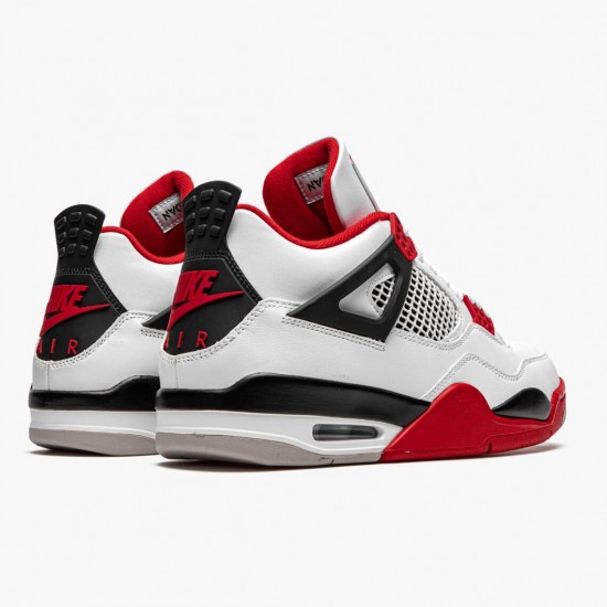 Nike Air Jordan 4 Retro OG Fire Red 2020 Herre Hvid/Fire Rød-Sort-Tech Grå DC7770 160