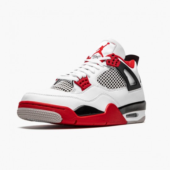 Nike Air Jordan 4 Retro OG Fire Red 2020 Herre Hvid/Fire Rød-Sort-Tech Grå DC7770 160