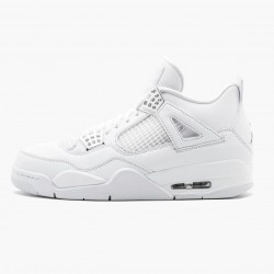 Nike Air Jordan 4 Retro "Pure Money" Dame/Herre 308497 100 Hvid/Metallic Silver 