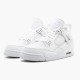 Nike Air Jordan 4 Retro Pure Money Dame/Herre 308497 100 Hvid/Metallic Silver