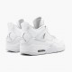 Nike Air Jordan 4 Retro Pure Money Dame/Herre 308497 100 Hvid/Metallic Silver