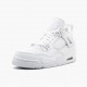 Nike Air Jordan 4 Retro Pure Money Dame/Herre 308497 100 Hvid/Metallic Silver