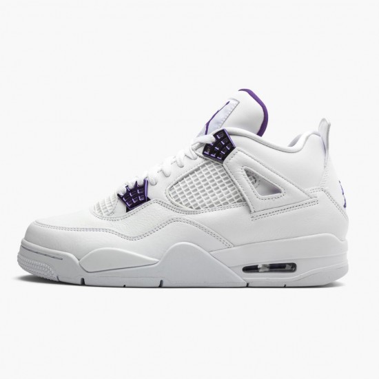 Nike Air Jordan 4 Retro Purple Metallic Dame/Herre Hvid/Metallic Silver-Court Pu CT8527 115