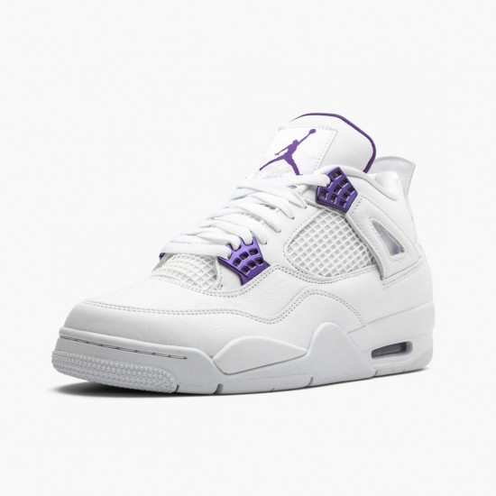 Nike Air Jordan 4 Retro Purple Metallic Dame/Herre Hvid/Metallic Silver-Court Pu CT8527 115