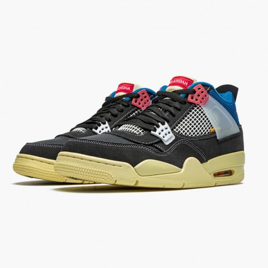 Nike Air Jordan 4 Retro Union Off Noir Dame/Herre DC9533 001 Off Noir/Brigade Blå-Dark Smo