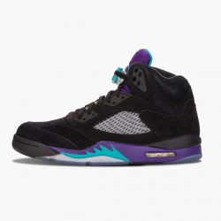 Nike Air Jordan 5 Retro "Black Grape" Dame/Herre Sort/New Emerald-Grape Ice 136027 007 