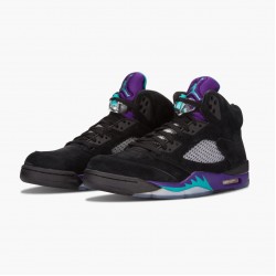 Nike Air Jordan 5 Retro "Black Grape" Dame/Herre Sort/New Emerald-Grape Ice 136027 007 