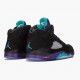 Nike Air Jordan 5 Retro Black Grape Dame/Herre Sort/New Emerald-Grape Ice 136027 007