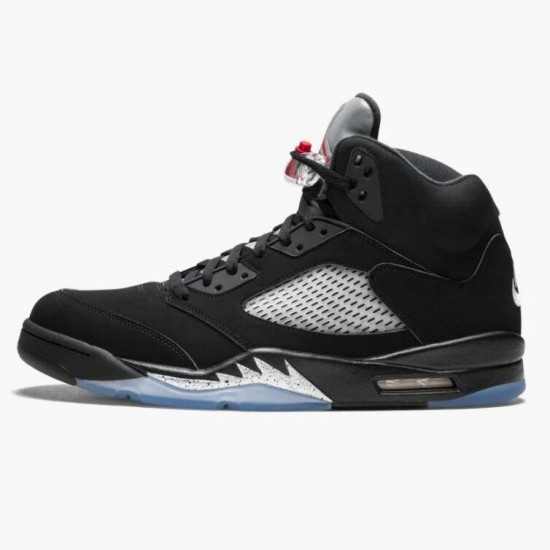 Nike Air Jordan 5 Retro Sort Metallic Dame/Herre Sort/Metallic Silver 845035 003