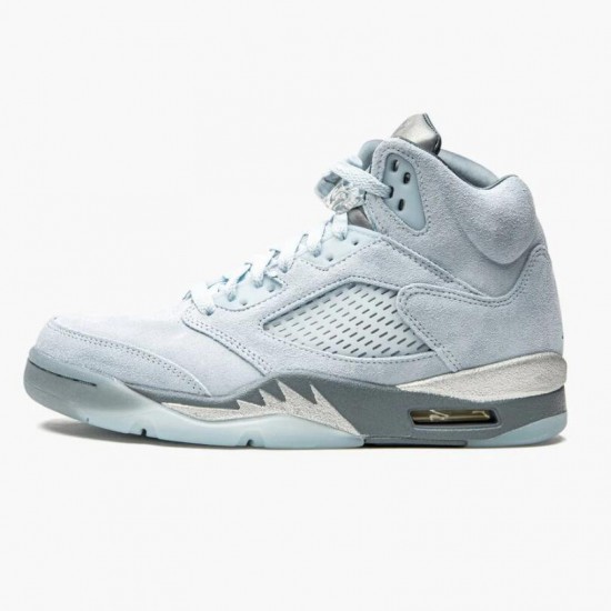 Nike Air Jordan 5 Retro Blåbird Dame/Herre With Silver Hvid DD9336 400