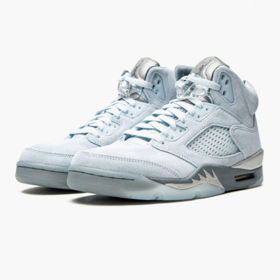 Nike Air Jordan 5 Retro Blåbird Dame/Herre With Silver Hvid DD9336 400