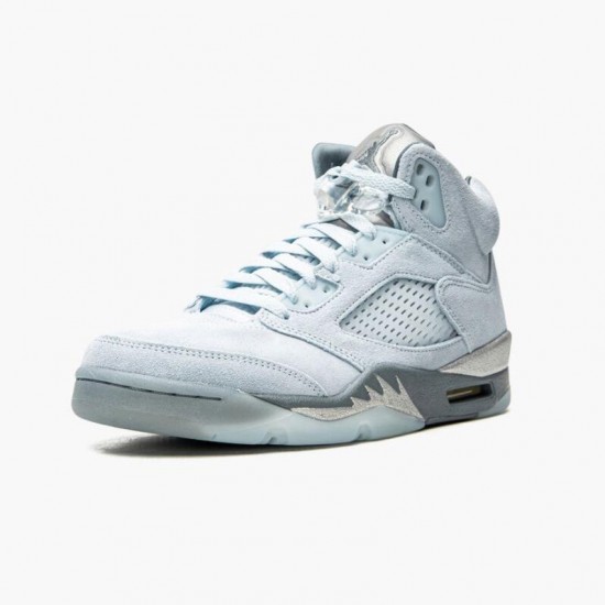 Nike Air Jordan 5 Retro Blåbird Dame/Herre With Silver Hvid DD9336 400