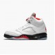 Nike Air Jordan 5 Retro Fire Red Silver Tongue Herre True Hvid/Fire Rød-Sort DA1911 102