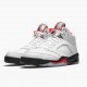 Nike Air Jordan 5 Retro Fire Red Silver Tongue Herre True Hvid/Fire Rød-Sort DA1911 102