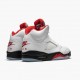 Nike Air Jordan 5 Retro Fire Red Silver Tongue Herre True Hvid/Fire Rød-Sort DA1911 102