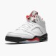 Nike Air Jordan 5 Retro Fire Red Silver Tongue Herre True Hvid/Fire Rød-Sort DA1911 102