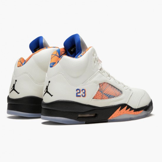 Nike Air Jordan 5 Retro International Flight Dame/Herre Sail/Racer Blå-Cone-Sort 136027 148