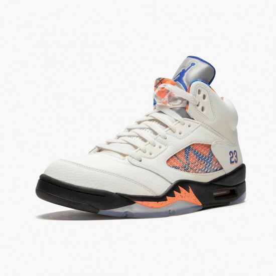 Nike Air Jordan 5 Retro International Flight Dame/Herre Sail/Racer Blå-Cone-Sort 136027 148