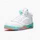 Nike Air Jordan 5 Retro Light Aqua Dame/Herre Hvid/Crimson Pulse-Light Aqua 440892 100