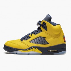 Nike Air Jordan 5 Retro Michigan (2019) Dame/Herre Amarillo/College Flåde CQ9541 704