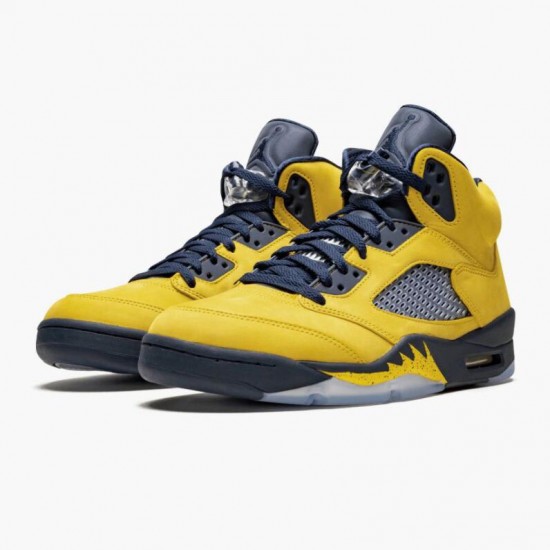 Nike Air Jordan 5 Retro Michigan (2019) Dame/Herre Amarillo/College Flåde CQ9541 704