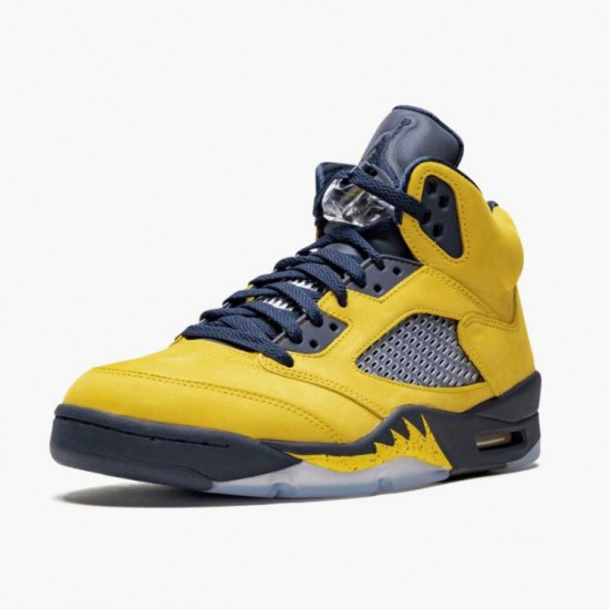 Nike Air Jordan 5 Retro Michigan (2019) Dame/Herre Amarillo/College Flåde CQ9541 704