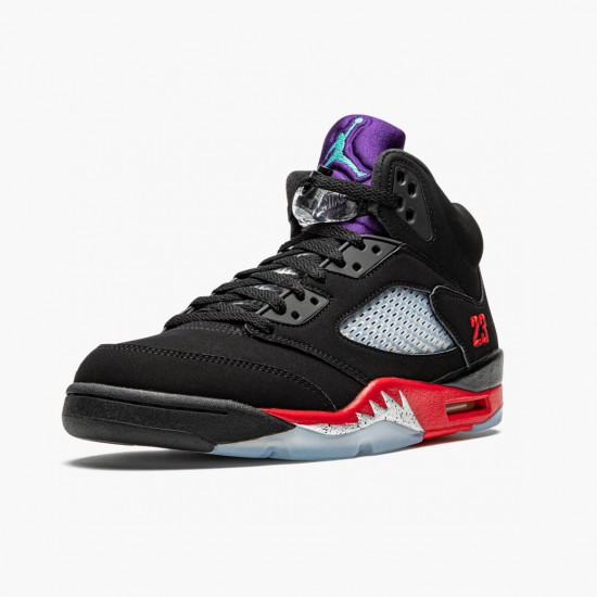 Nike Air Jordan 5 Retro Top 3 Herre Sort/Fire Rød-Grape Ice-New E CZ1786 001