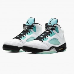 Nike Air Jordan Retro 5 "Island Green" Dame/Herre Hvid/Sort-Hvid-Island Grøn CN2932 100 