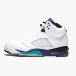 Nike Air Jordan 5 Retro "Grape" Hvid/New Emerald-Grp Ice-Blk Herre 136027 108