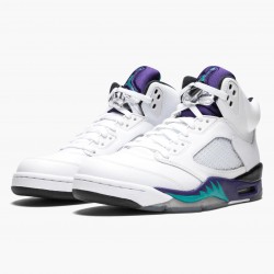 Nike Air Jordan 5 Retro "Grape" Hvid/New Emerald-Grp Ice-Blk Herre 136027 108