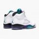 Nike Air Jordan 5 Retro Grape Hvid/New Emerald-Grp Ice-Blk Herre 136027 108