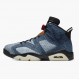 Nike Air Jordan 6 RetroWashed Denim Dame/Herre CT5350-401 Sort-Sail/Varsity Rød Sort