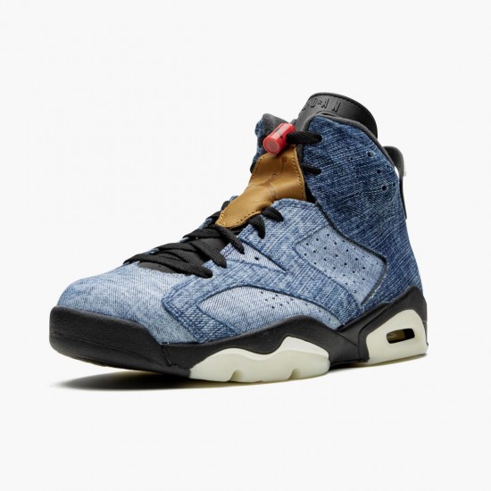 Nike Air Jordan 6 RetroWashed Denim Dame/Herre CT5350-401 Sort-Sail/Varsity Rød Sort