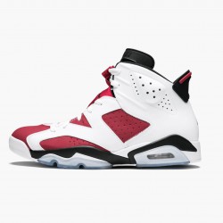 Nike Air Jordan Retro 6 "Carmine" Dame/Herre 384664 160 Hvid/Carmine-Sort Sort