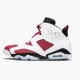 Nike Air Jordan Retro 6 Carmine Dame/Herre 384664 160 Hvid/Carmine-Sort Sort