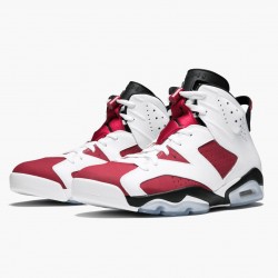 Nike Air Jordan Retro 6 "Carmine" Dame/Herre 384664 160 Hvid/Carmine-Sort Sort