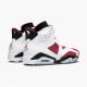 Nike Air Jordan Retro 6 Carmine Dame/Herre 384664 160 Hvid/Carmine-Sort Sort