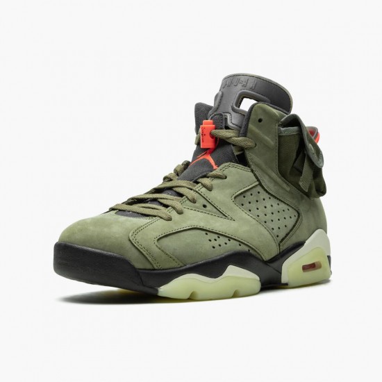 Travis Scott x Nike Air Jordan 6 Retro Olive Dame/Herre CN1084 200 Medium Oliven/Sort-Sail/Univer Sort