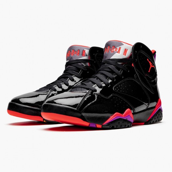 Nike Air Jordan 7 Retro Black Patent Dame/Herre Sort/Anthracite-Smoke Grå-Br 313358 006